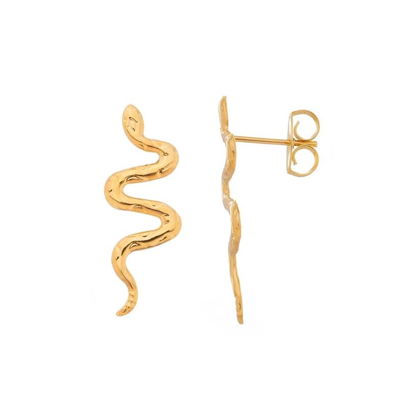 BRINCO COM DESIGN FORMATO COBRA BANHADO EM OURO 18K