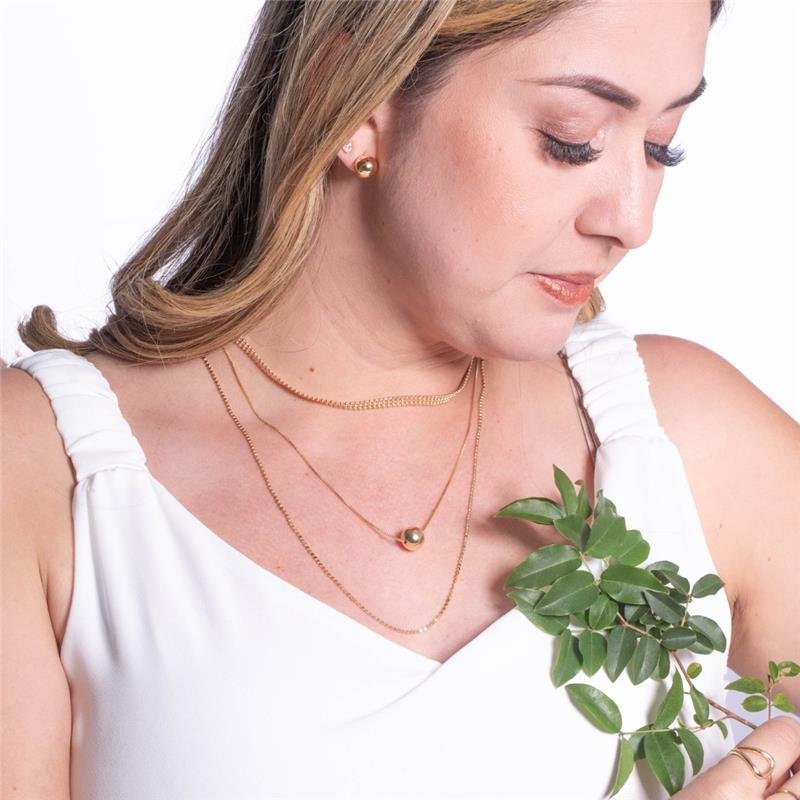 BRINCO BOLA LISA GRANDE BANHADO A OURO 18K