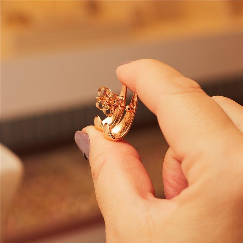 BRINCO EAR HOOK NICE GOTA LISA BANHADO A OURO 18K