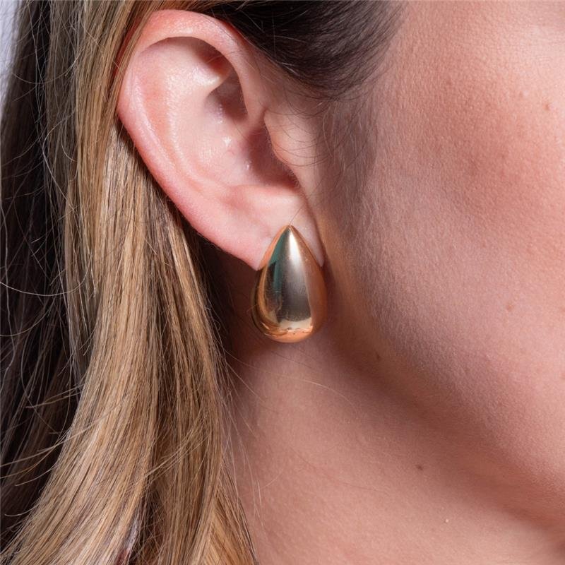 BRINCO ELOÁ GOTA LISA BANHADO A OURO 18K