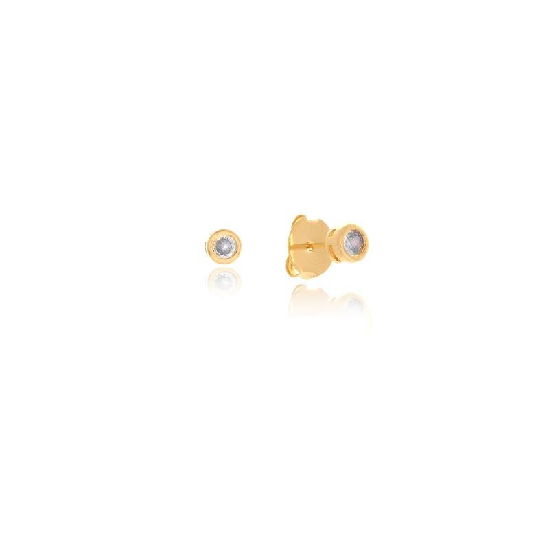  BRINCO VIVI PONTO DE LUZ COM BORDA BANHADO A OURO 18K