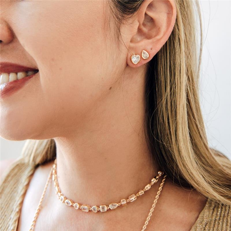 BRINCO ANDREIA GOTA ZIRCÕNIA BANHADO A OURO 18K