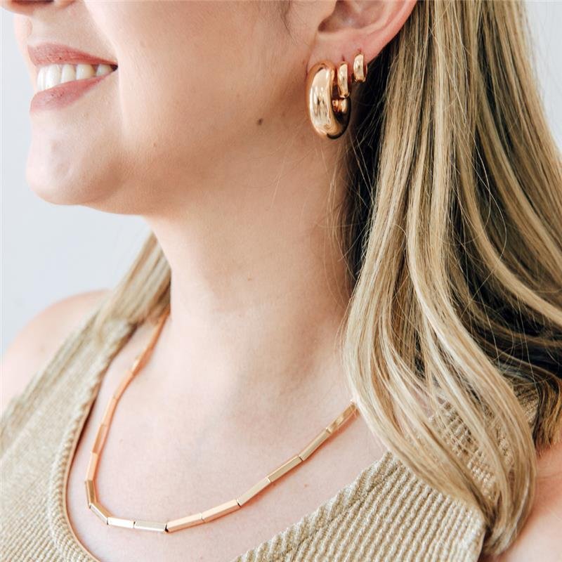 BRINCO ZARA ARGOLA GROSSA TUBO BANHADO A OURO 18K