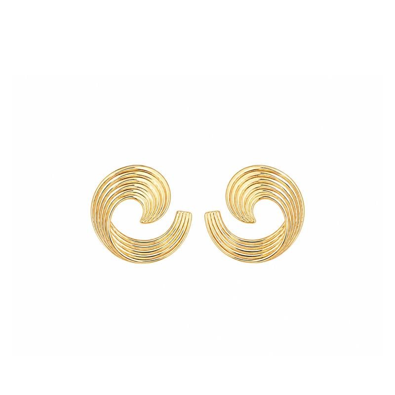 BRINCO DESIGN ESPIRAL PRISCILA P BANHADO A OURO 18K