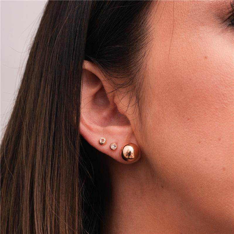 BRINCO THAIS BOLA LISA BANHADO A OURO 18K 