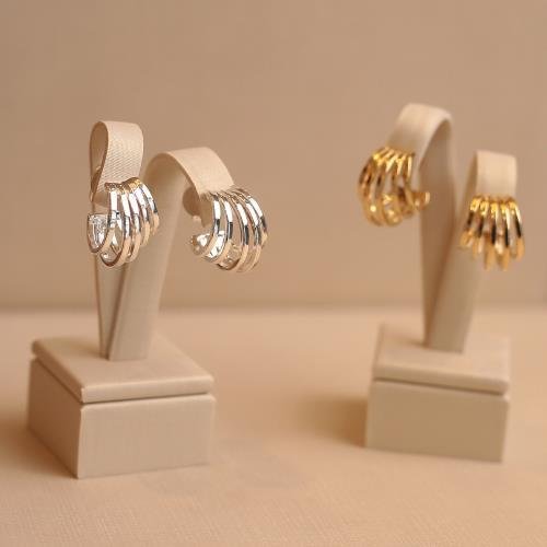 BRINCO ANITA MEIA ARGOLA CINCO FIOS BANHADO A OURO 18K