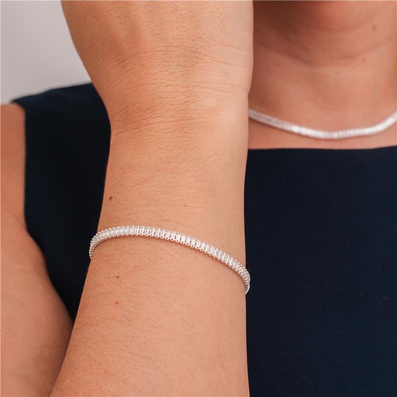 COLAR AGATA CHOKER ZIRCÔNIA BAGUETE CRISTAL BANHADO A PRATA