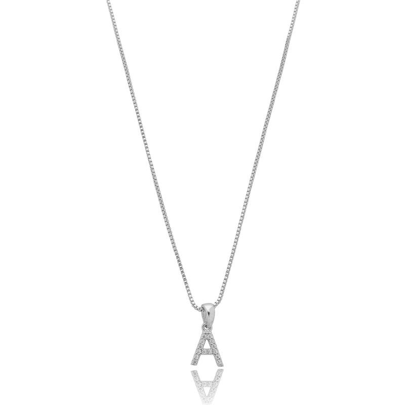 COLAR LETRA CRAVEJADA BANHADO A PRATA