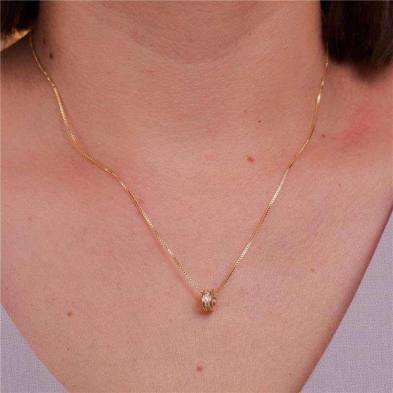 COLAR ZOE PINGENTE CRAVEJADO ZIRCÔNIA BANHADO A OURO