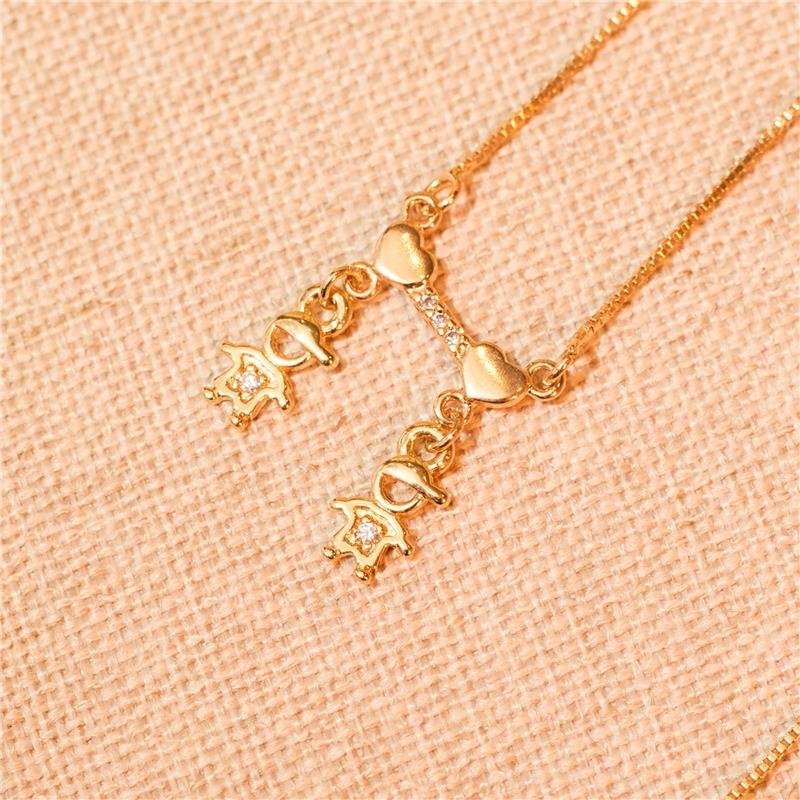 COLAR DOIS FILHOS PINGENTE PERSONALIZADO BANHADO A OURO 18K