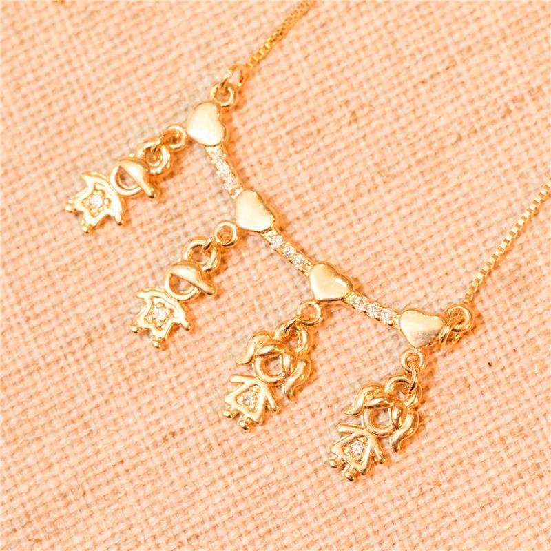COLAR QUATRO FILHOS PINGENTE PERSONALIZADO BANHADO OURO 18K
