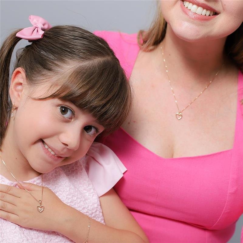COLAR MÃE E FILHA COM PINGENTE ESPÍRITO SANTO BANHADO A OURO 18K