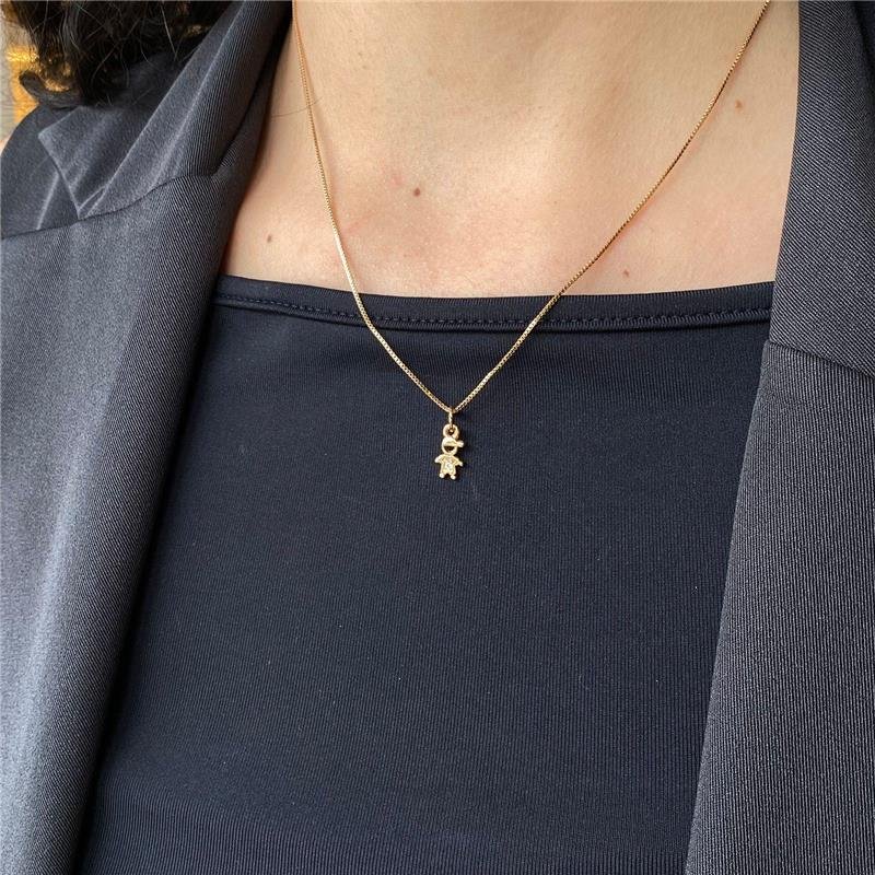 COLAR UM FILHO PINGENTE PERSONALIZADO BANHADO A OURO 18K