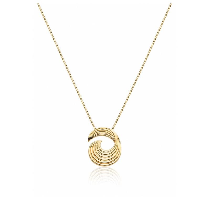 COLAR PINGENTE ESPIRAL PRISCILA BANHADO A OURO 18K 