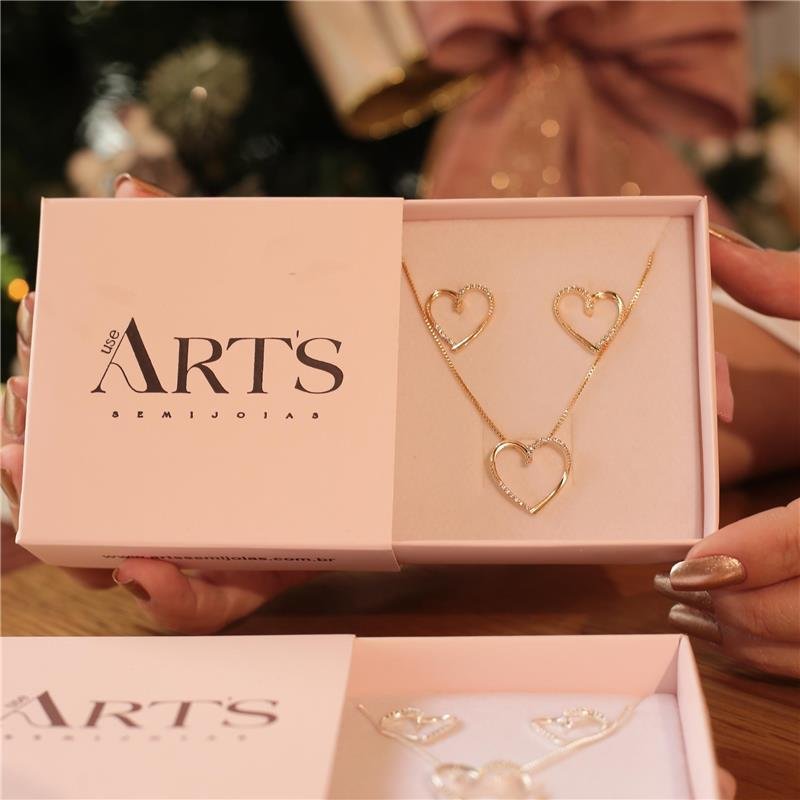 COLAR MILENE CORAÇÃO BANHADO A OURO 18K