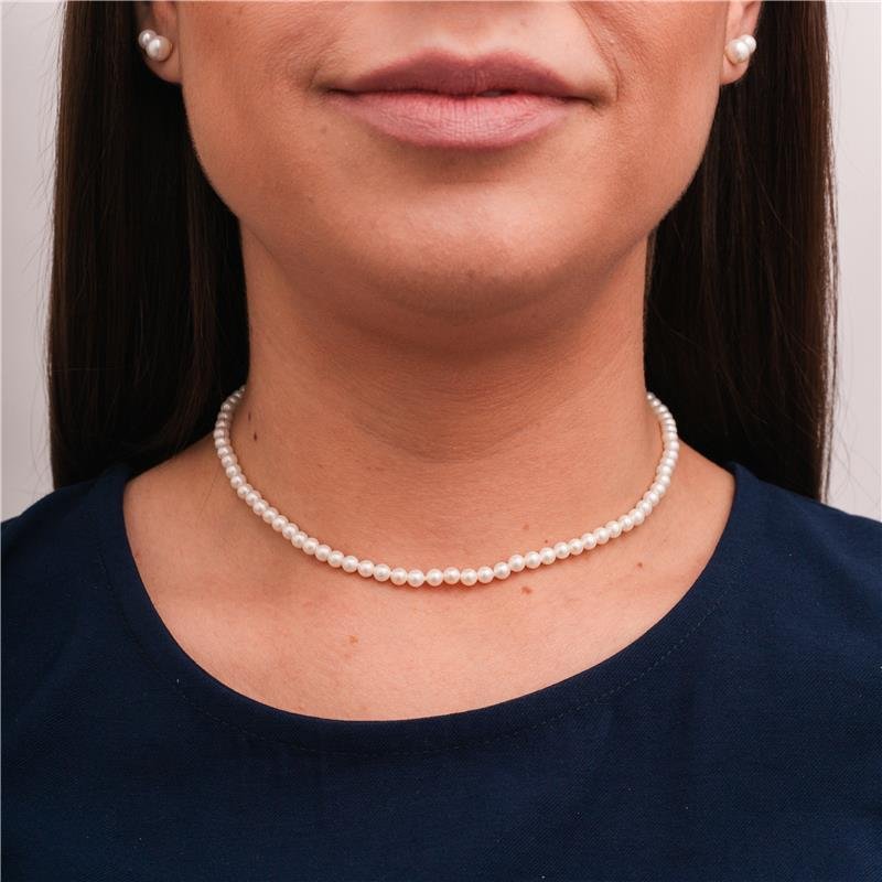 COLAR SAMARA PÉROLA SHELL4MM BANHADO A OURO 18K