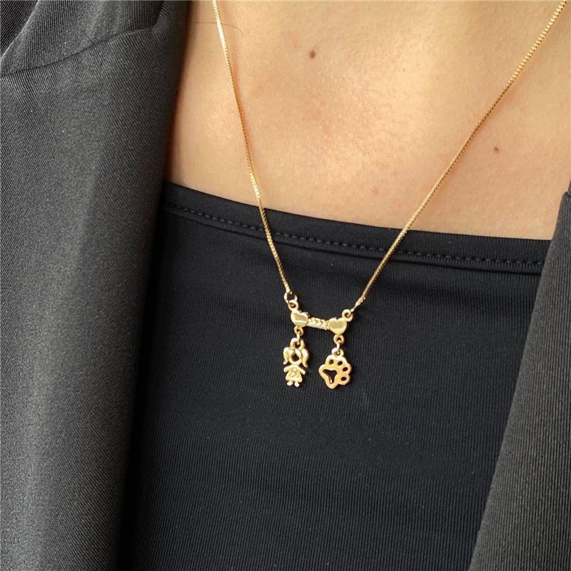 COLAR UM FILHOS E UM PET BANHADO A OURO 18K