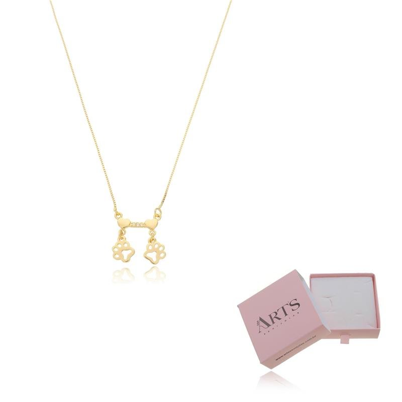 COLAR UM FILHOS E UM PET BANHADO A OURO 18K