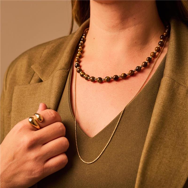 COLAR MARINA LONGO BOLINHAS BANHADO A OURO 18K