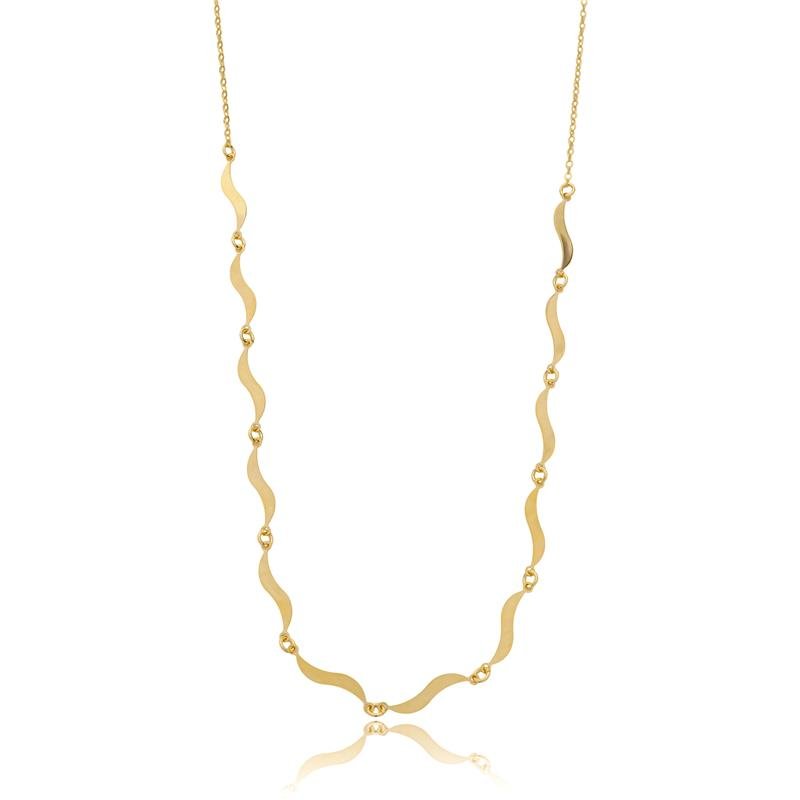CHOKER ANALU MINI ONDAS 35CM BANHADO A OURO 18K