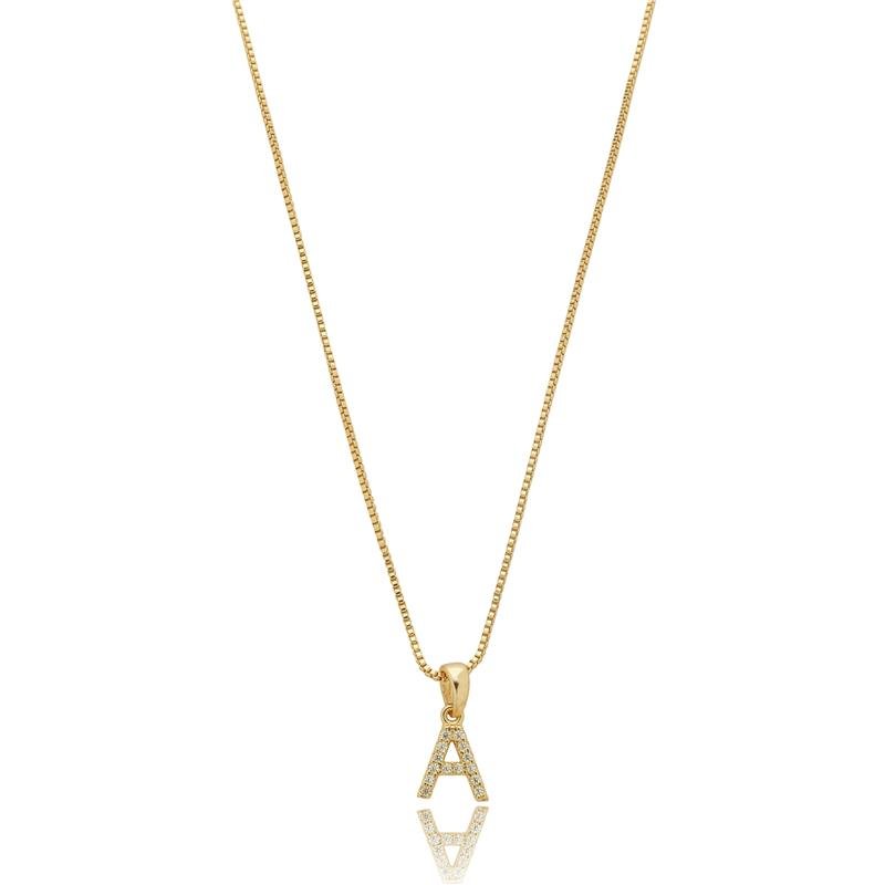 COLAR LETRA CRAVEJADA BANHADO A OURO