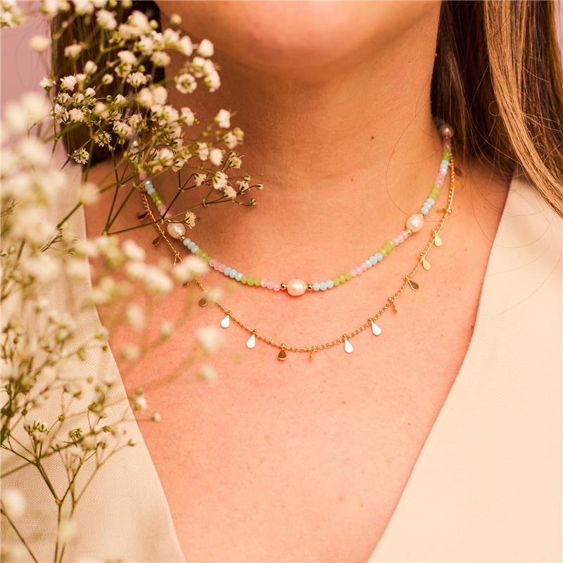 CHOKER EDUARDA MINI GOTA LISA BANHADO A OURO 18K