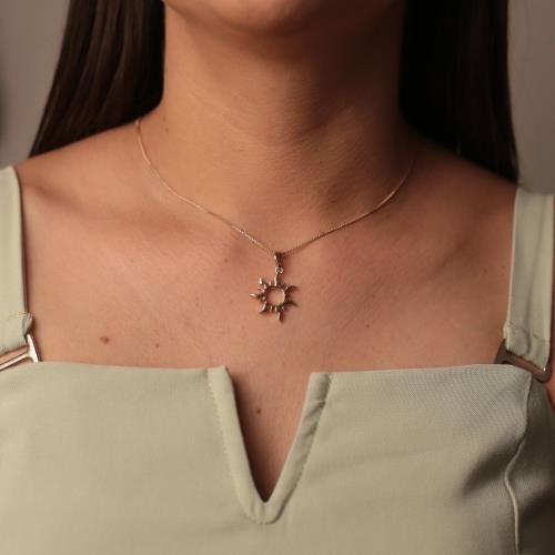 COLAR PINGENTE SOL BANHADO A OURO 18K