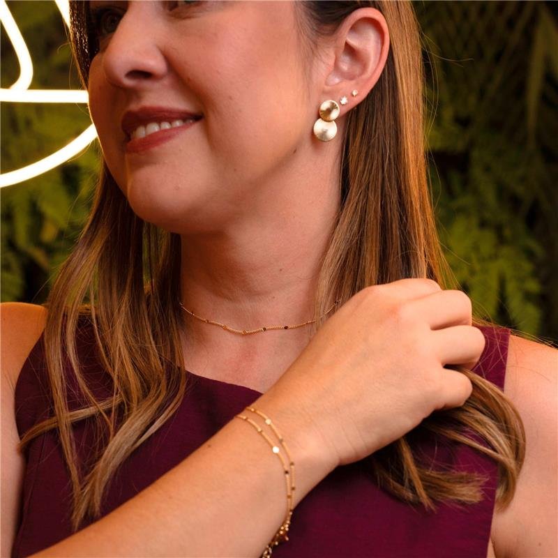 CHOKER CAROLINA GRUME BATIDA REDONDO BANHADO A OURO
