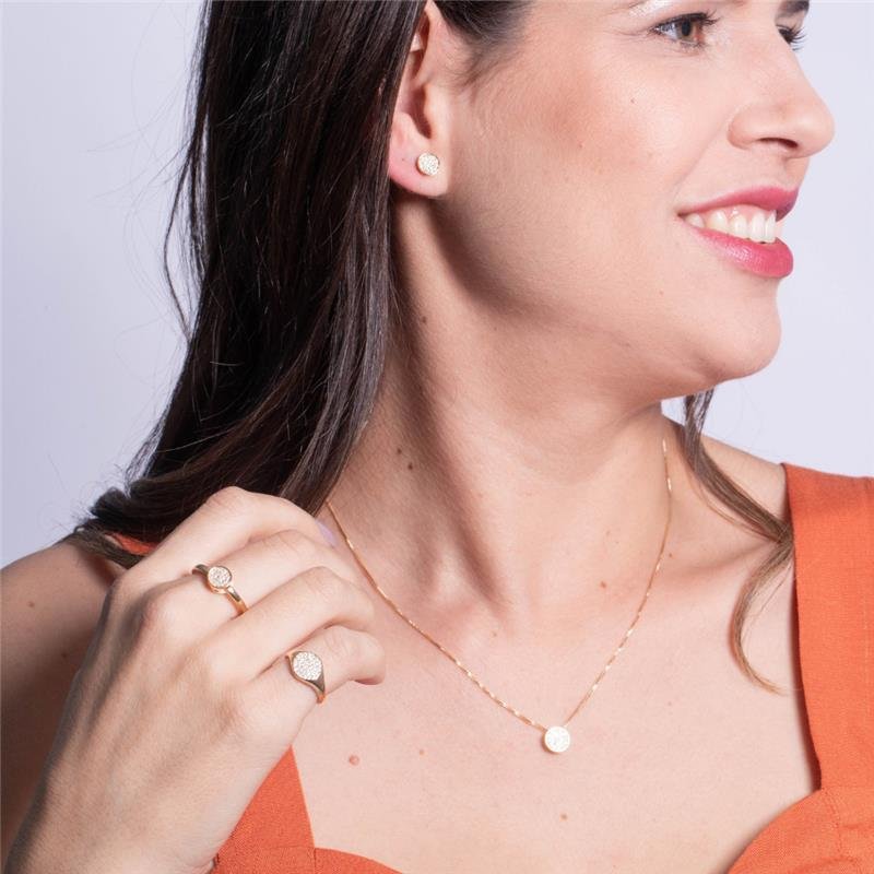 ANEL BRISA REDONDO CRAVEJADO DE ZIRCÔNIAS BANHADO A OURO 18K