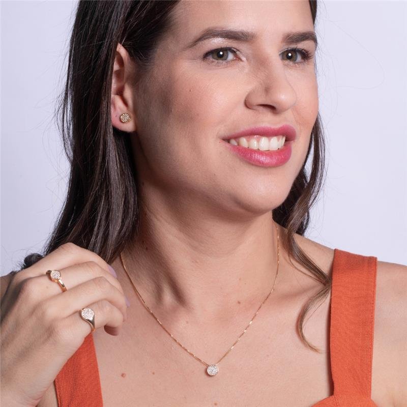 ANEL BRISA REDONDO CRAVEJADO DE ZIRCÔNIAS BANHADO A OURO 18K