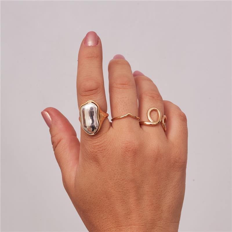 ANEL TALITA AJUSTAVEL ELOS BANHADO A OURO 18K