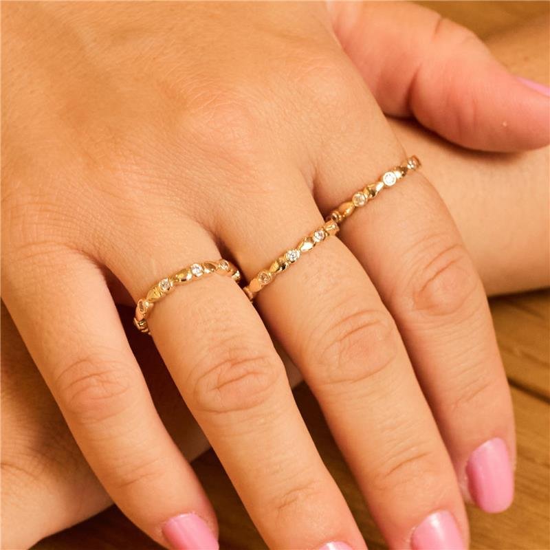 ANEL LIZ APARADOR MINI GOTAS CRAVEJADO BANHADO A OURO 18K