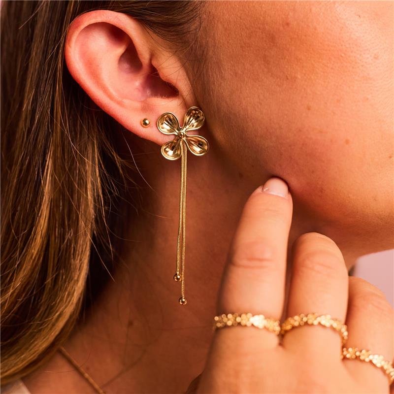 ANEL MINI FLORES JASMIM BANHADO A OURO 18K