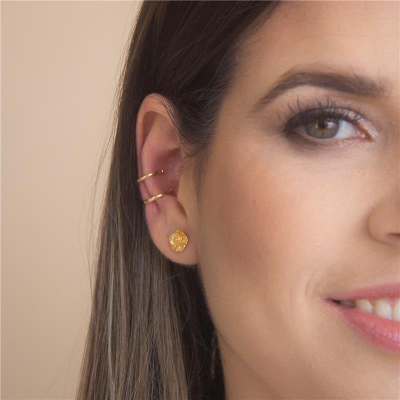 PIERCING FAKE LILY DOIS FOIS DOBRADOS BANHADA A OURO