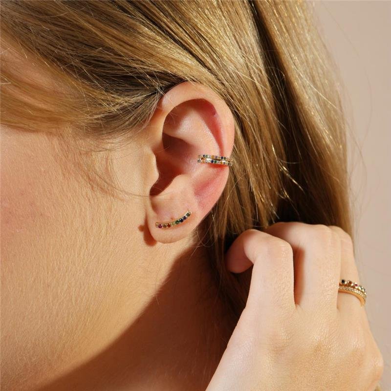 PIERCING COM ZIRCÔNIA COLOR BANHADO A OURO