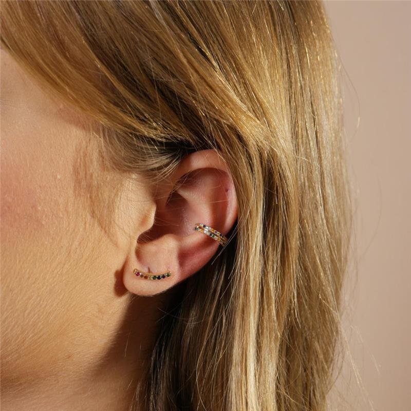 PIERCING COM ZIRCÔNIA COLOR BANHADO A OURO