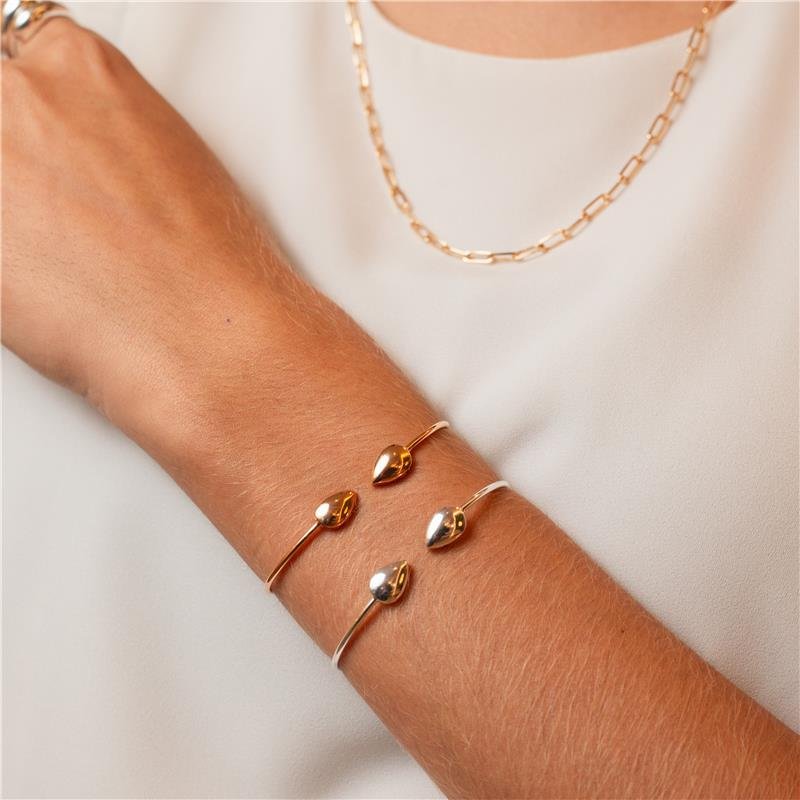 BRACELETE GOTA LISA ELOÁ BANHADA A PRATA