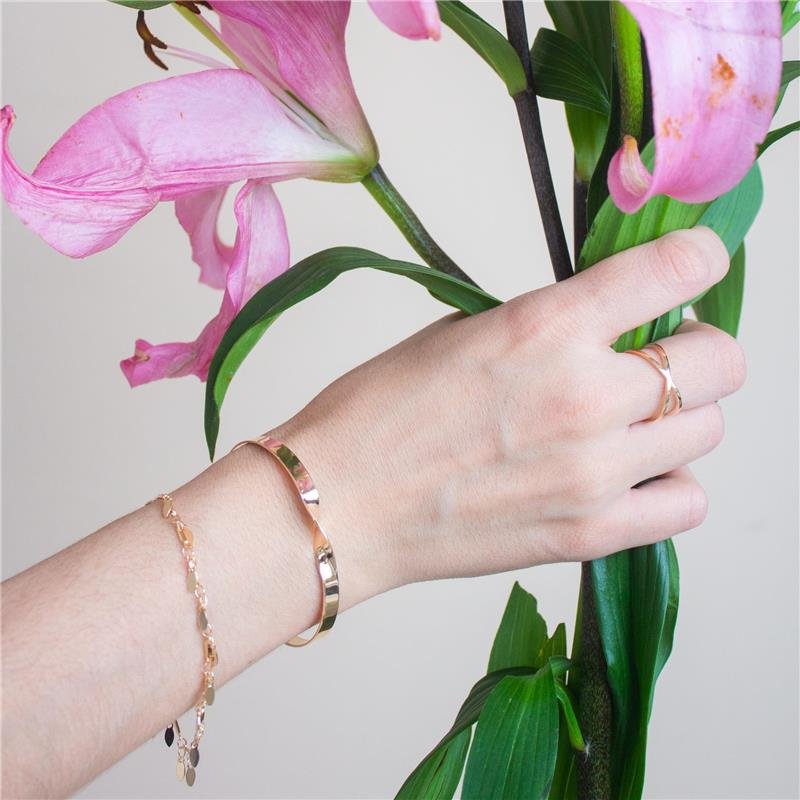 BRACELETE AURORA TORCIDO BANHADO A OURO 18K