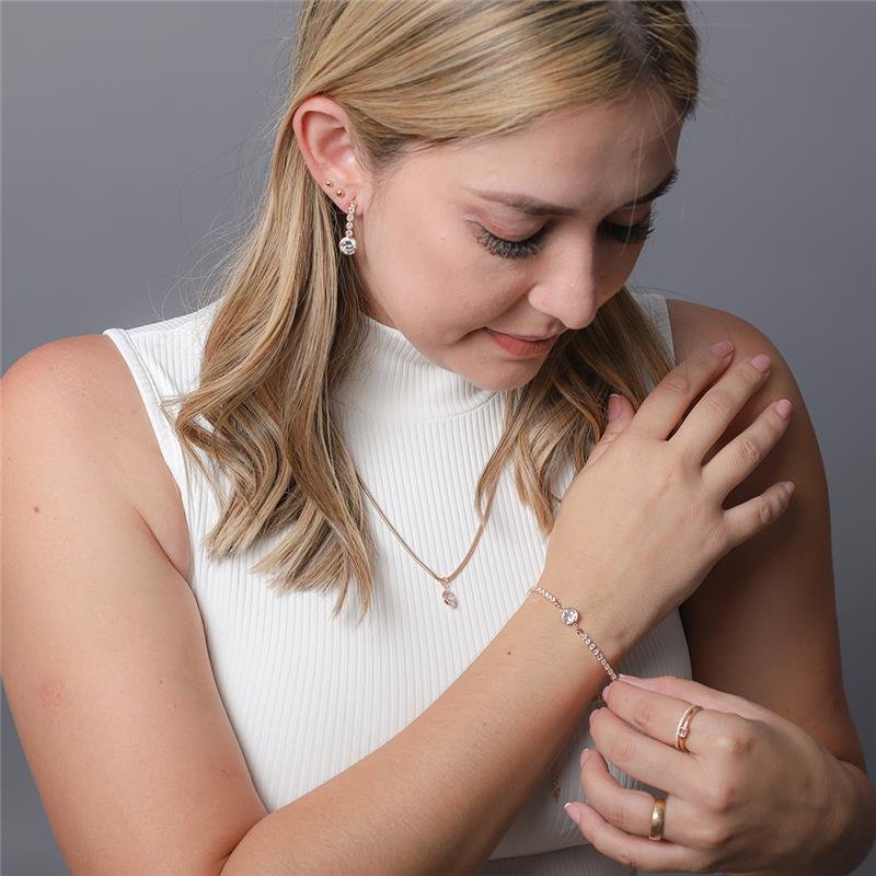 PULSEIRA ALANA FIO RIVIERA COM ZIRCÔNIA CENTRAL BANHADO A OURO 18K