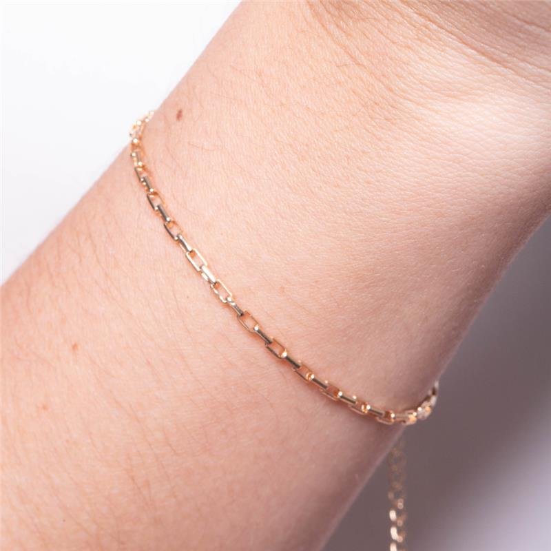 PULSEIRA ÉRICA MINI ELOS RETANGULARES BANHADO A OURO 18K