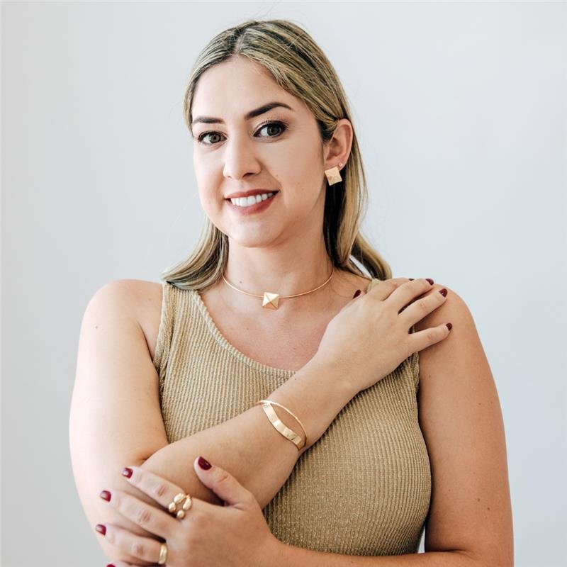 BRACELETE KAMYLI DOIS FIOS BANHADO A OURO 18K