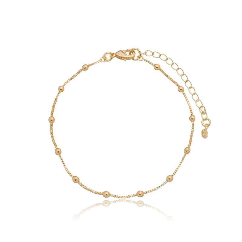 PULSEIRA JANAINA VENEZIANA COM MINI BOLINHAS BANHADO A OURO 18K