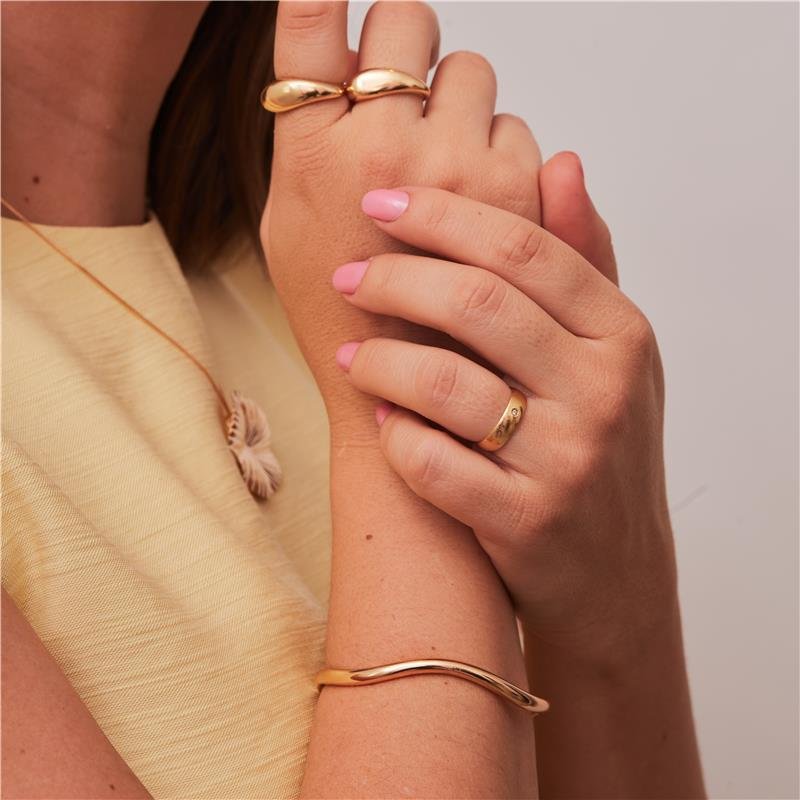 BRACELETE ALANA ONDA DE TUBO BANHADO A OURO 18K
