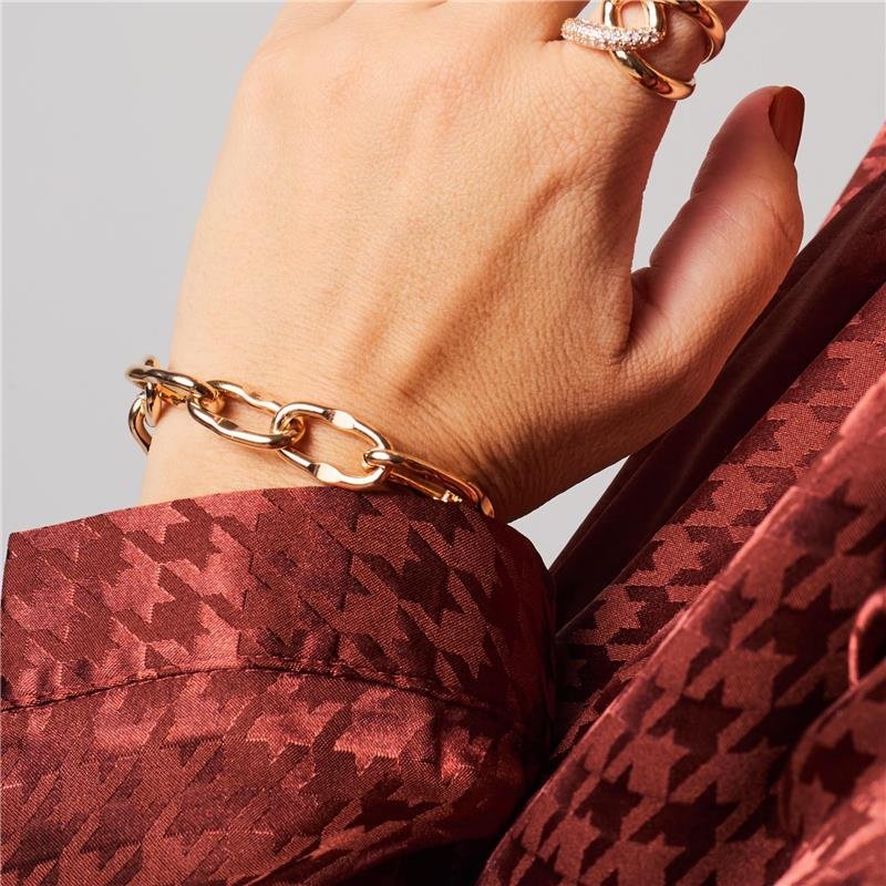 PULSEIRA ROBERTA ELOS OVAIS GRANDE BANHADO A OURO 18K