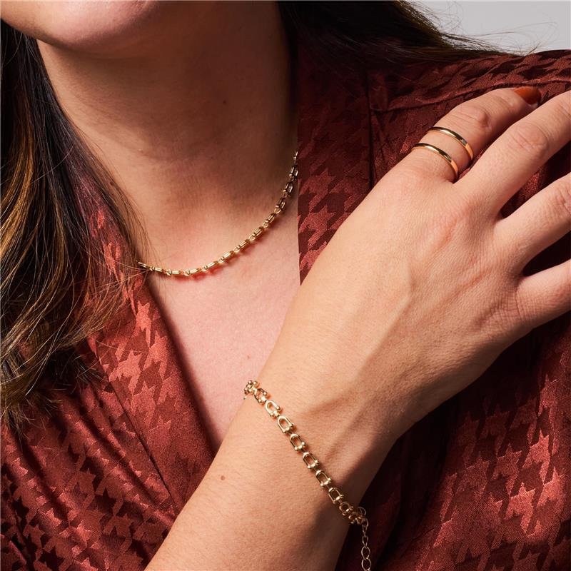 PULSEIRA CINTIA MINI ELOS GRADUADOS BANHADO A OURO 18K