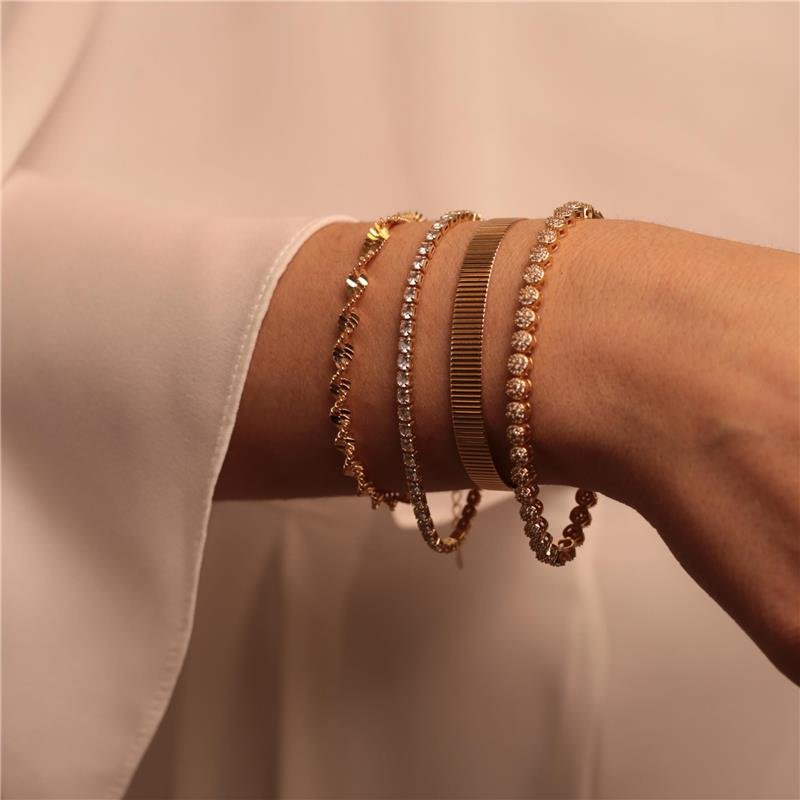 PULSEIRA RIVIERA BIANCA BANHADO A OURO 18K