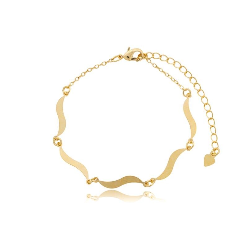 PULSEIRA ANALU MINI ONDAS BANHADO A OURO 18K