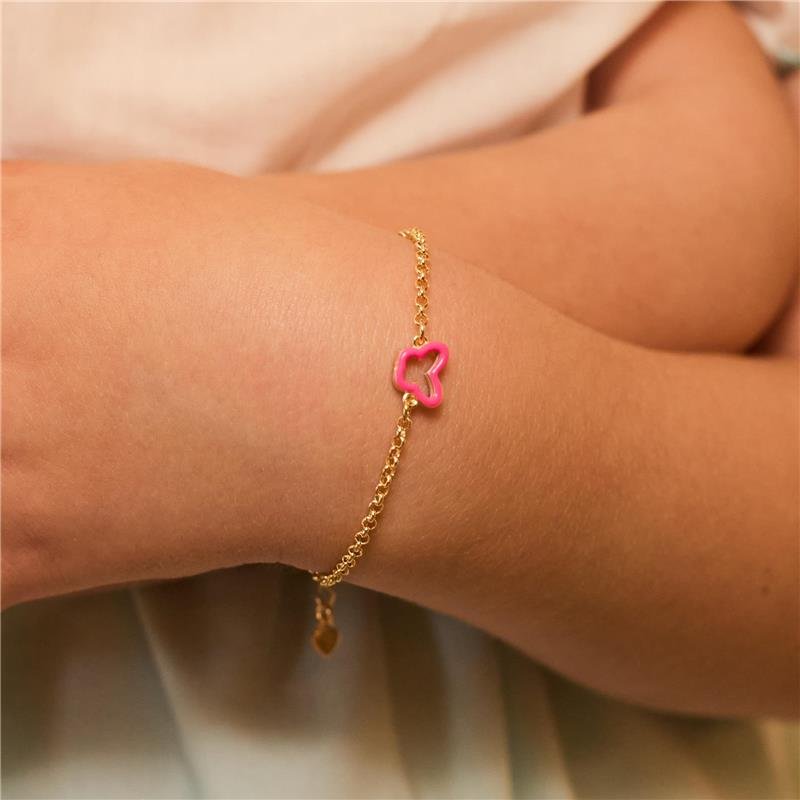 PULSEIRA INFANTIL BORBOLETA RESINADA ANTONELLA BANHADO A OURO 18K