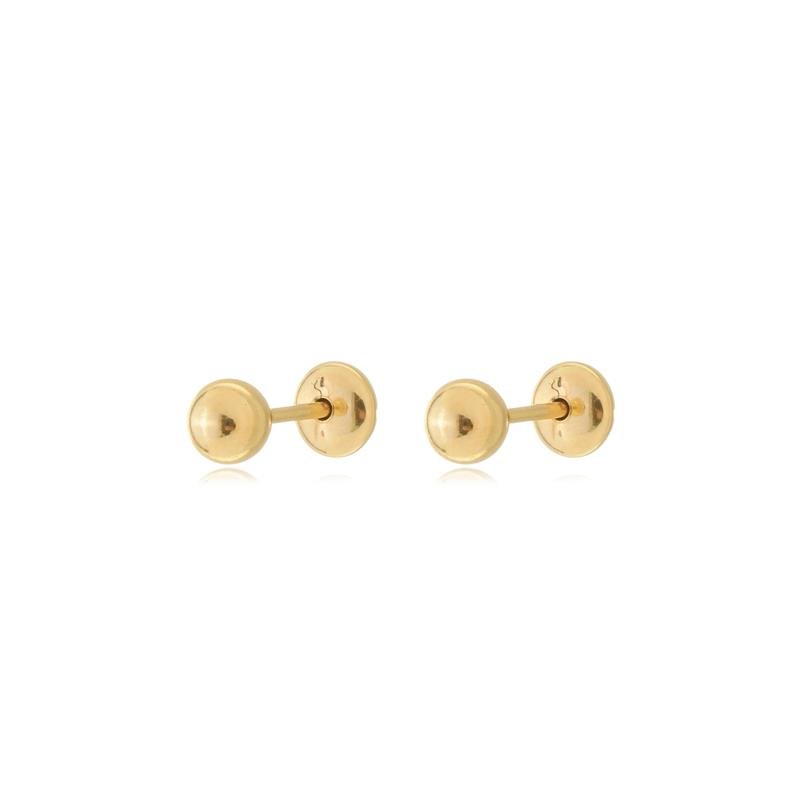 BRINCO BIA BOLA LISA M BANHADO A OURO 18K