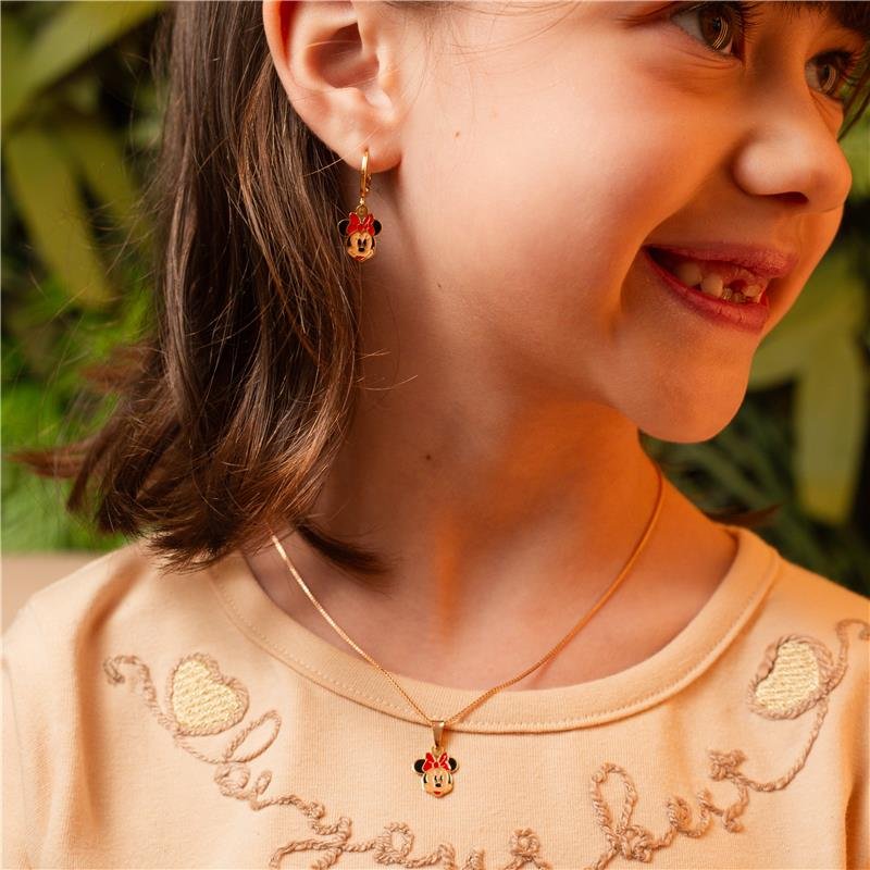COLAR INFANTIL PINGENTE MINNIE ROSTO RESINADO